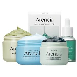 Arencia Skincare Set Hyssop Serum Sheet Mask Deep Water Surge Mochi Cleanser